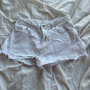 white jean shorts